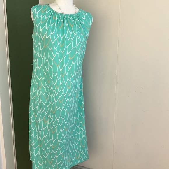 Vintage 60s 70s Sea Foam Green Printed Dress and Jacket Set - Picture 5 of 11